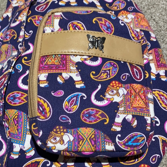 One shoulder Backpack carryall elephant print - Picture 4 of 14